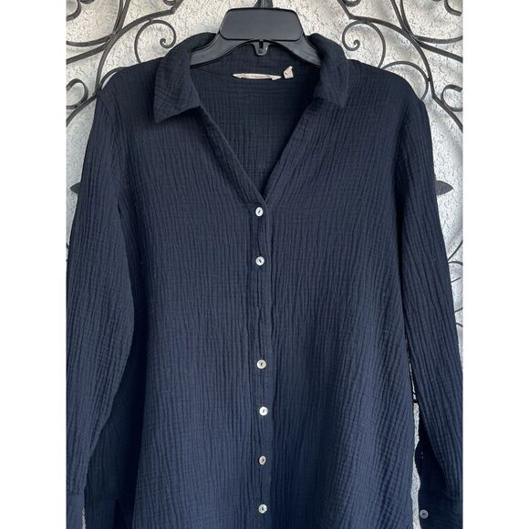 Soft Surroundings Escambia Gauze Tunic - Size Large - Black - Picture 2 of 7